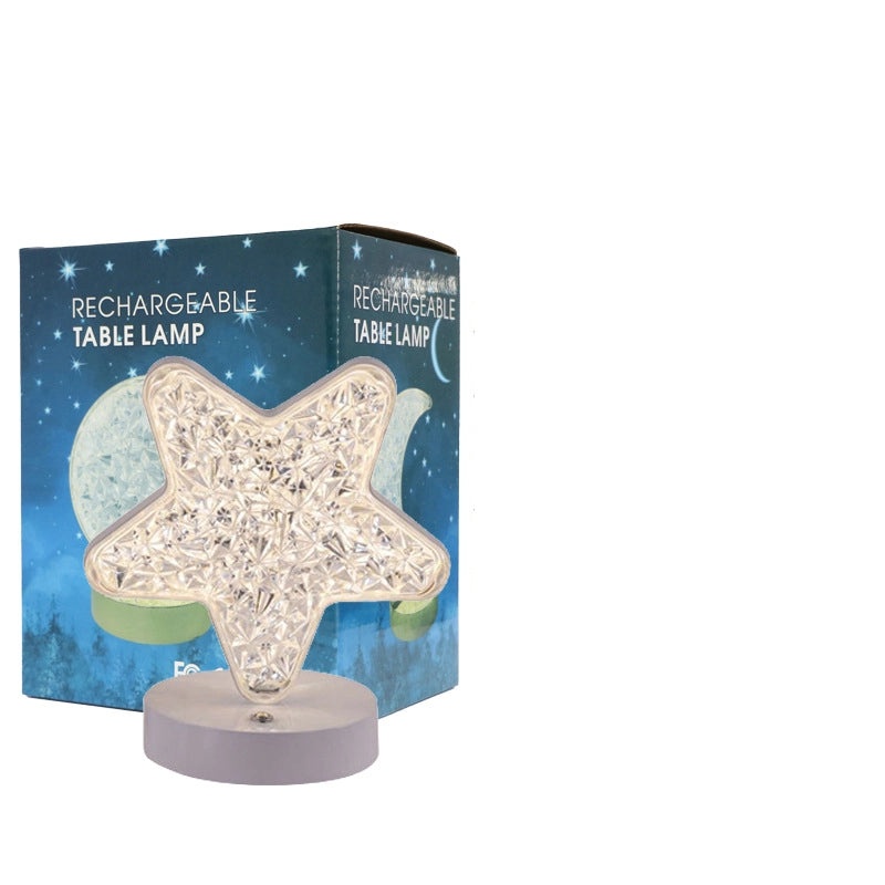 LED Stars and Moon Table Lamp Touch Rechargeable Bedside Night Light Small Modern Bedroom Decor|Home Lighting