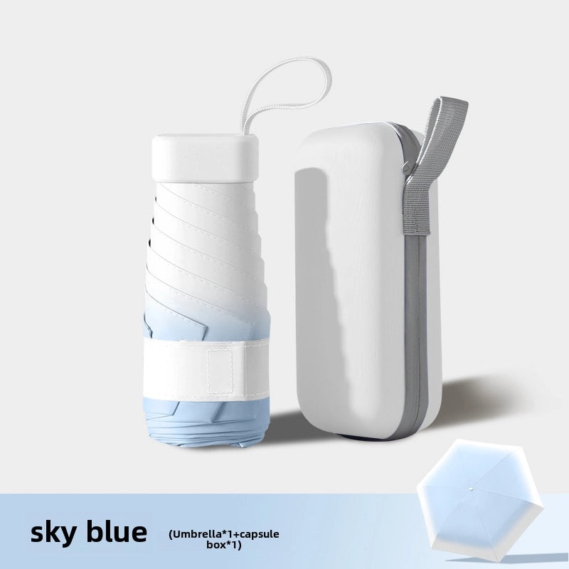 Compact Five-Fold UV Sunscreen Mini Umbrella for Women | Sun Protection & Rain Use | Portable Thickened Flat Umbrella | Women's Accessories