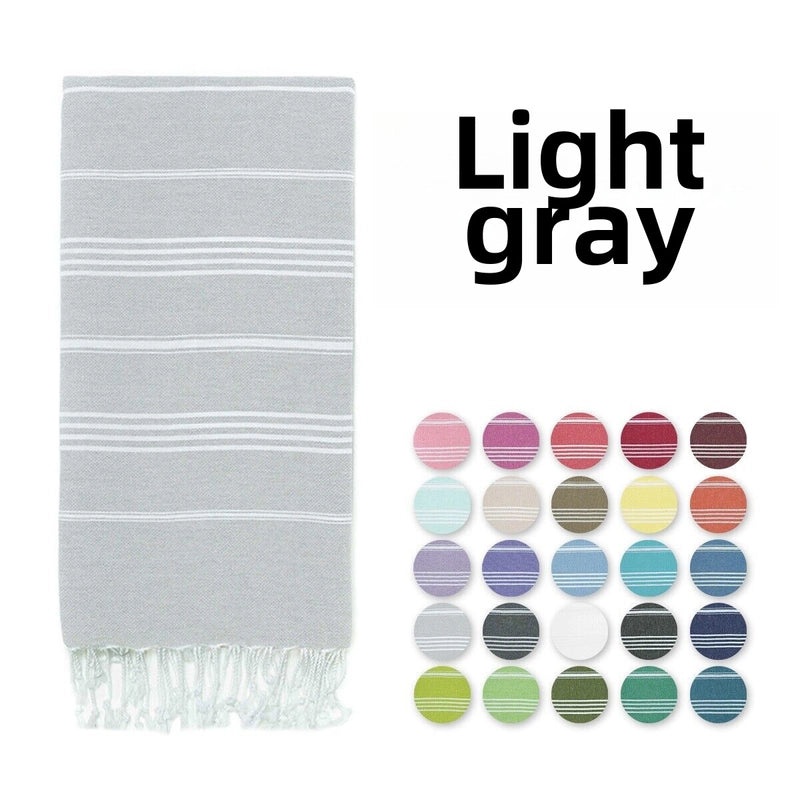 Customizable Turkey Beach Towel with Tassel Ears Striped Quick-Dry Bath Towel Embroidered | Beach Towels & Bath Linens