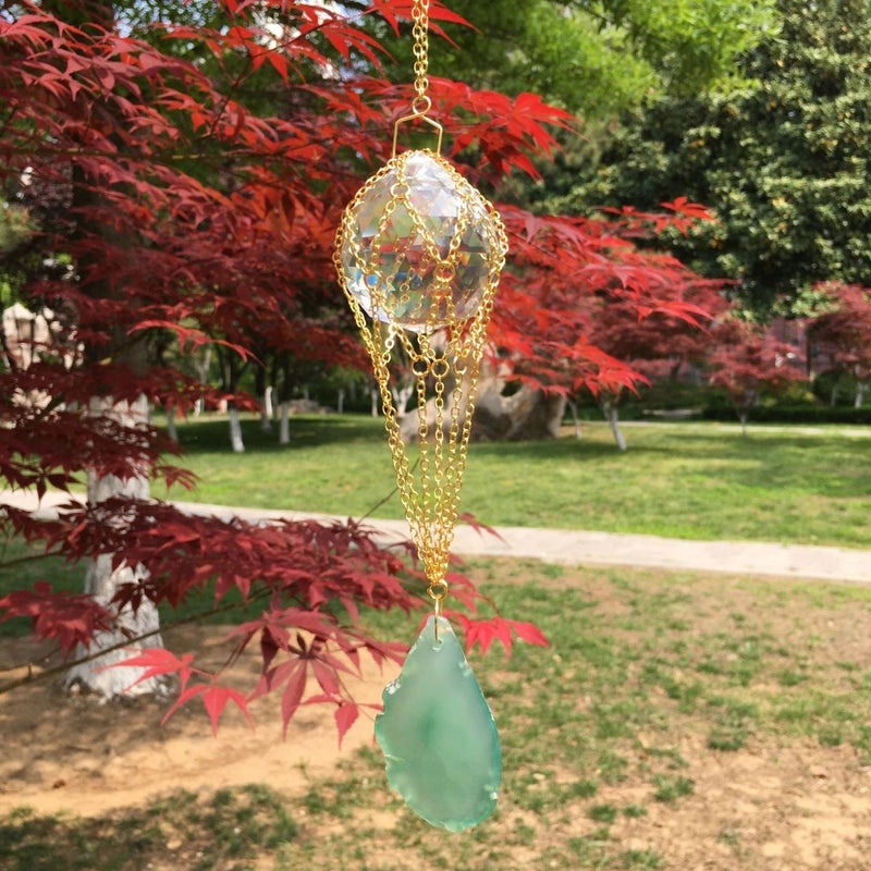 Rustic Geometric Crystal Agate Pendant Wall Art | Home Decor