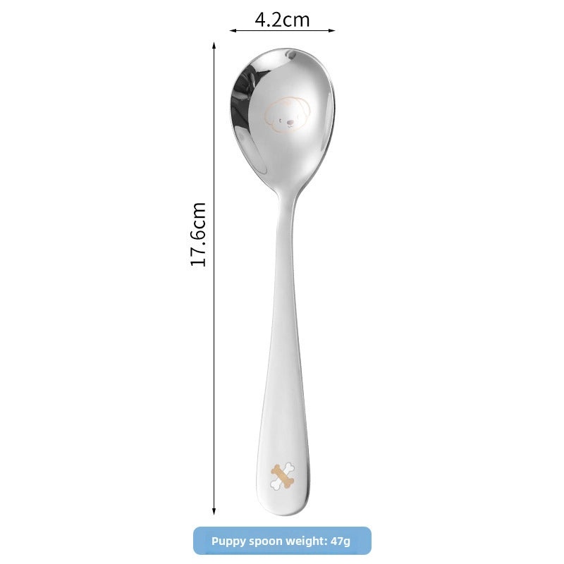 304 Stainless Steel Cartoon Baby Spoon Cute Feeding Spoon for Children Learning to Eat | Baby Feeding Accessories
