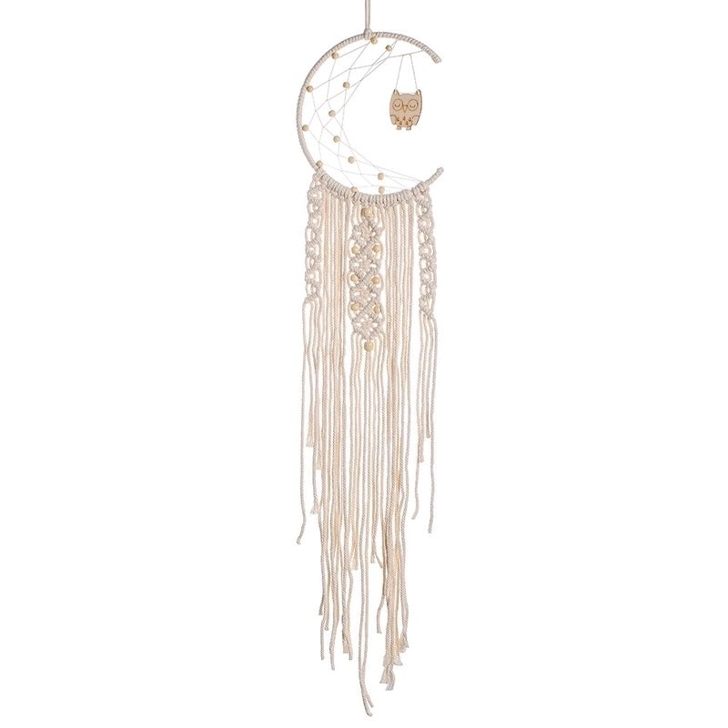 Star and Moon Dreamcatcher Cotton Thread Wall Hanging Boho Home Decor|Home Decor