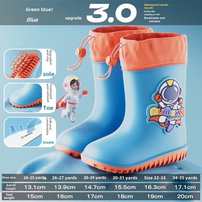 Kids Transparent Cartoon Raincoat and Boots Set Waterproof Full Body Rain Gear for Kindergarten and Primary School Students|Children's Rainwear