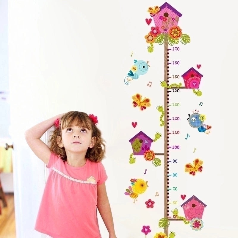 Vacation Flower PVC Height Chart Stickers Kids Wall Decals Decorative Growth Tracker | Kids Room Decor