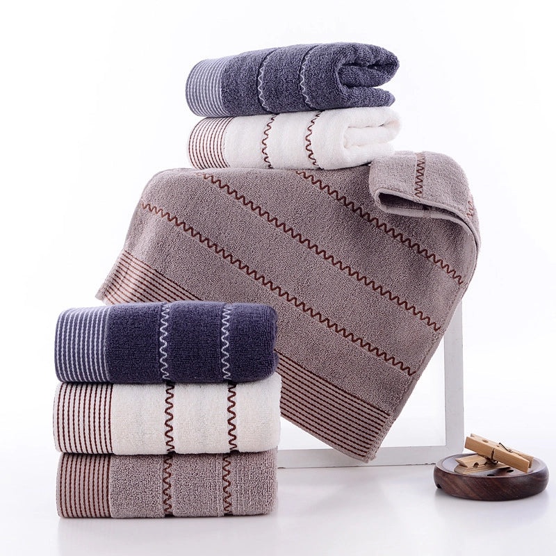 Thickened Pure Cotton Face Towel for Adults Household Water Pattern 32-Strand Durable Daily Use|Home & Living - Towels & Linens