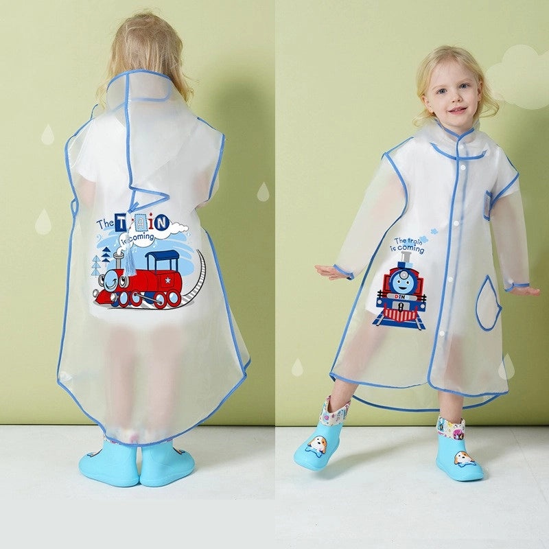 Cute Cartoon EVA Raincoat for Kids Waterproof Rain Gear|Kids Rainwear