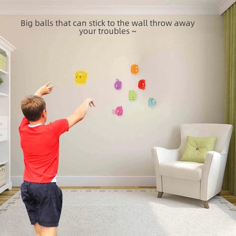 Large Gold Glitter Stress Ball Cute Pet Animal Soft Sticky Sensory Pinch Toy for Music and Decompression|Stress Relief Toys