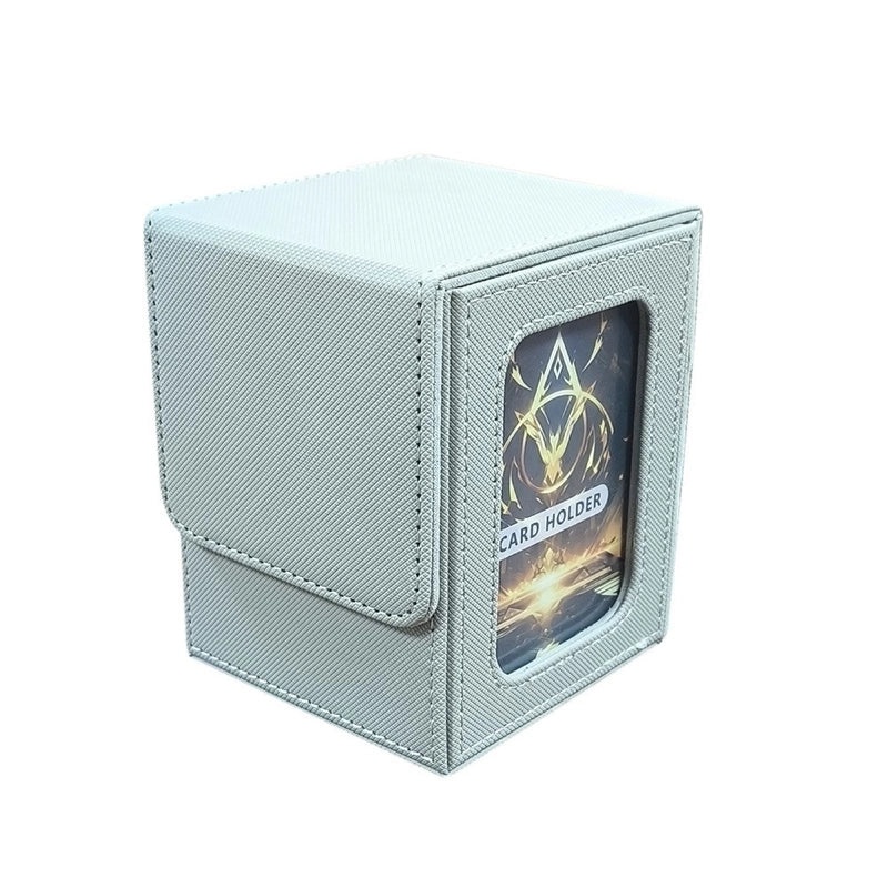 PU Leather Card Storage Box with Window Design for Board Games | Board Game Accessories
