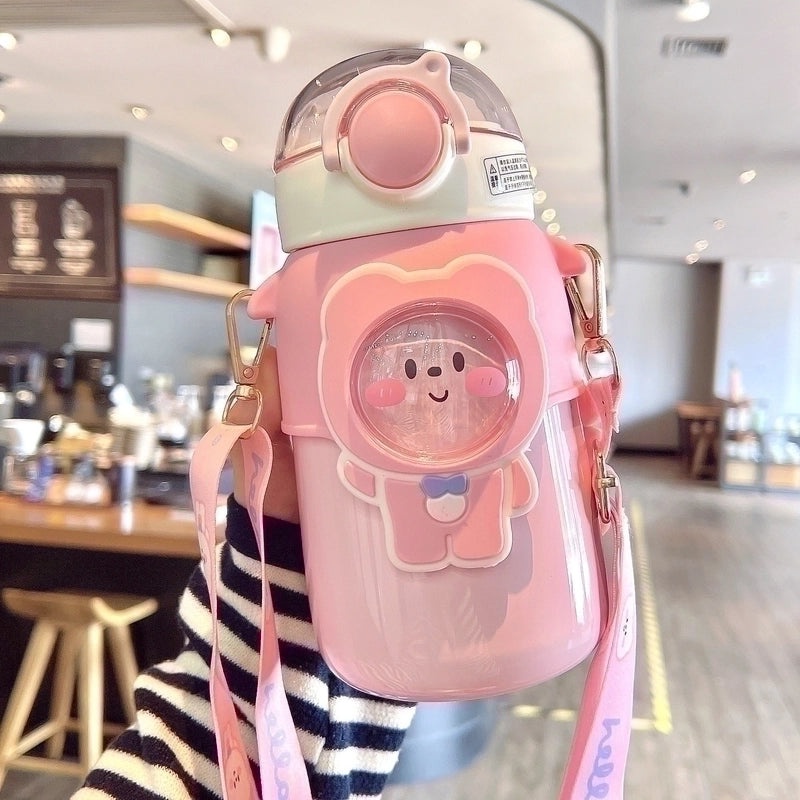 Adorable Cartoon Stainless Steel Thermos with Plastic and Silica Gel Lid 1 Piece|Drinkware & Thermoses