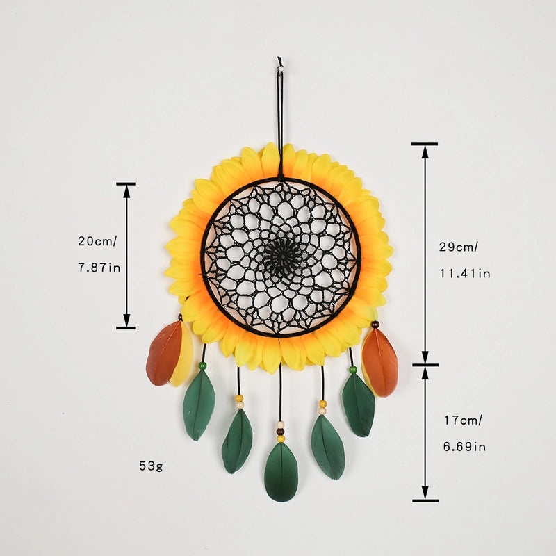 Sunflower Dreamcatcher Wall Hanging Iron Art for Casual Pastoral Decor|Home Decor