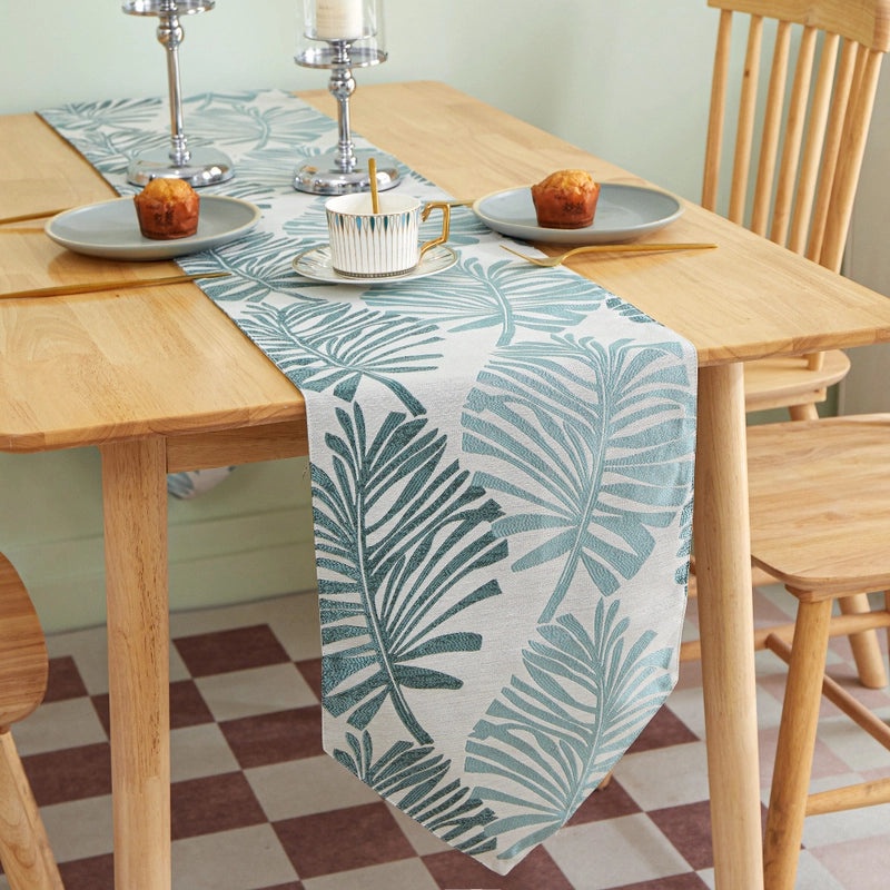 Elegant Minimalist Leaf Design Polyester Tablecloth for Casual and Formal Dining|Table Linens & Covers
