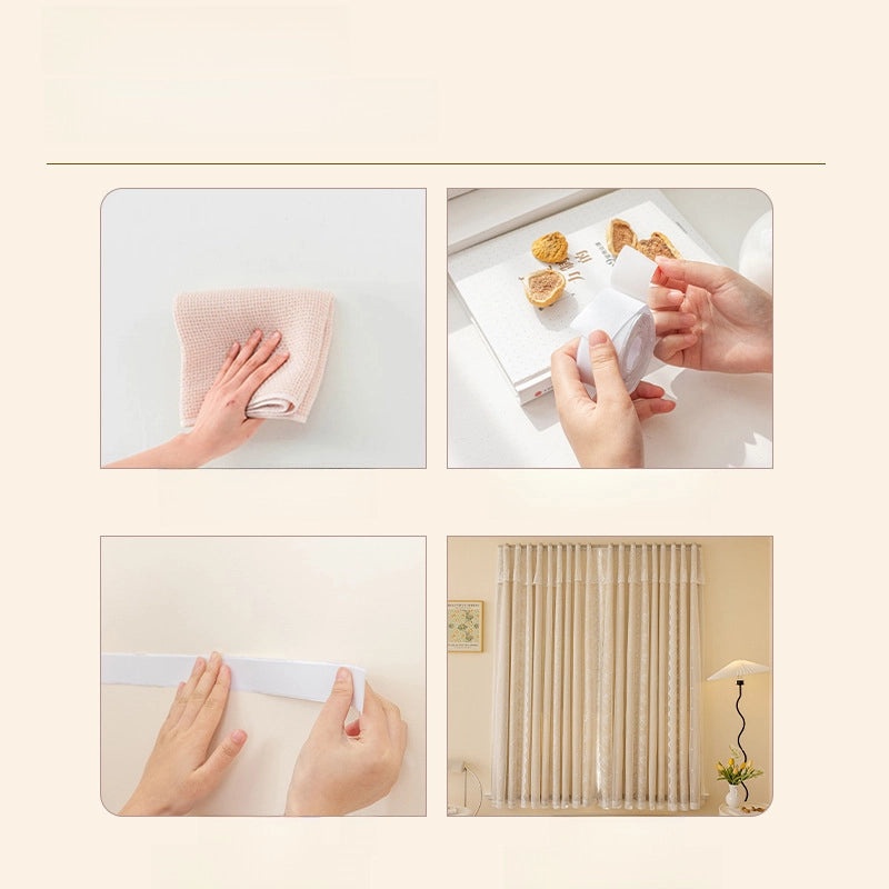 French Lace Hook & Loop Curtain Non-perforated Self-adhesive Bedroom Shading Net Red | Home Decor Curtains