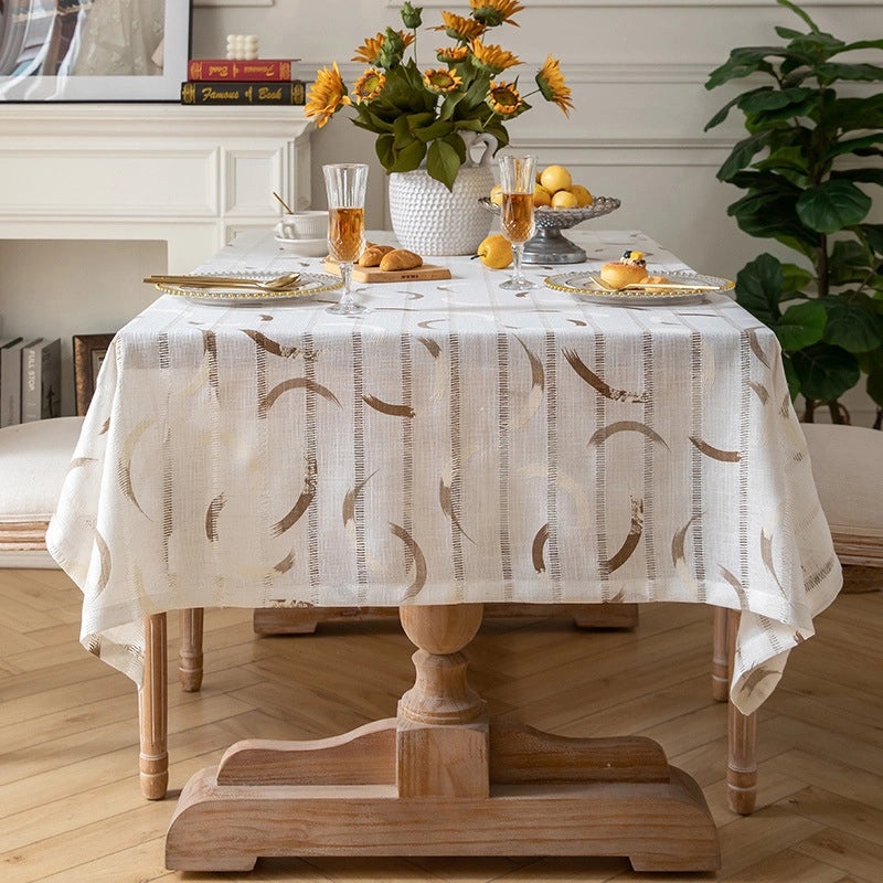 Chic French-Inspired Botanical Polyester Tablecloths|Home & Living Table Linens