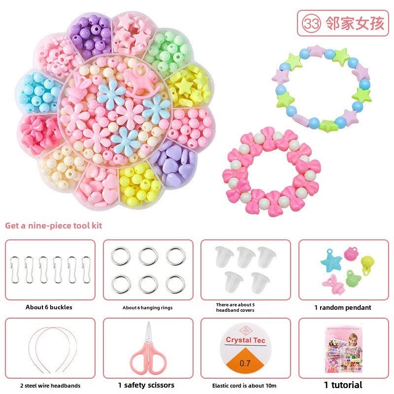 Children's DIY Beaded Educational Toy Kit Handmade Bracelet Necklace Material Package|Kids Crafts & Jewelry Making Kits
