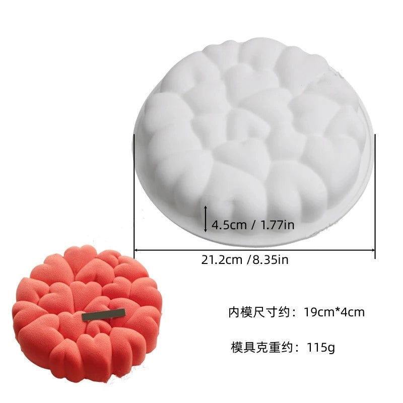 Geometric Heart Shaped Rose Silicone Mold for Kitchen Baking and Crafts | Kitchen Tools & Gadgets