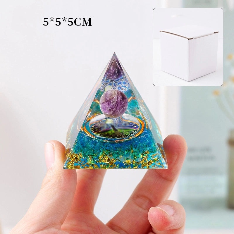 Minimalist Natural Crystal Pyramid Ornament Small Conical Decorative Crystal Piece|Home Decor Accessories