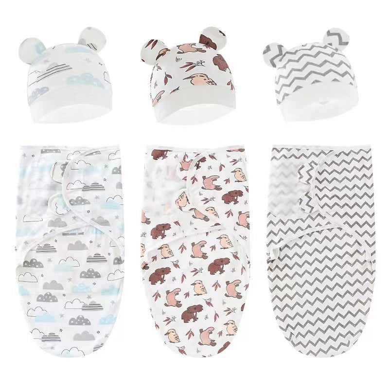 Newborn Baby Spring Sleeping Bag and Hat Set Soft Silkworm Fabric for Delivery Room 8304|Baby Clothing & Accessories