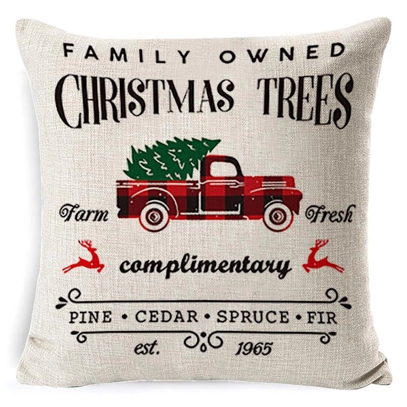 Christmas Linen Pillow Cover for Living Room Office Car Sofa Waist Cushion|Home Decor Cushions