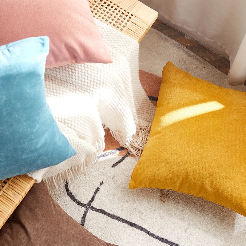 Nordic Minimalist Solid Color Sofa Cushion Pillow Large Backrest Waist Support for Living Room Bedroom Office|Home Decor Pillow