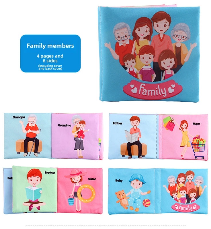 Early Learning Baby Cloth Book English Animals & Vehicles Toddler Cognitive Toy|Baby Educational Toys