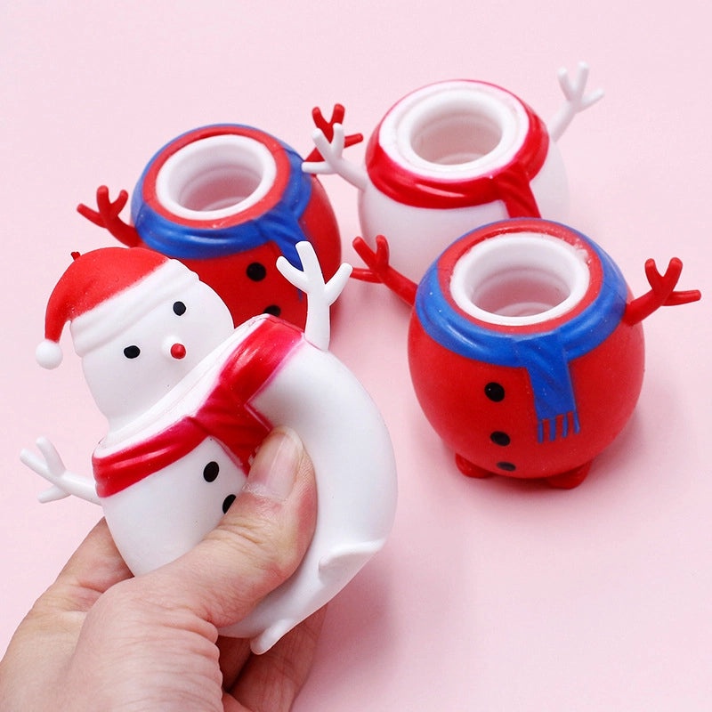 Cute Snowman Christmas Party Favors TPR Cartoon Style|Holiday Decorations & Party Supplies