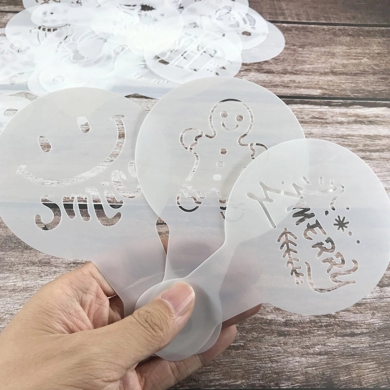 Women's Christmas Holiday PET Dusting Powder Puff Pad Set Letter Pattern