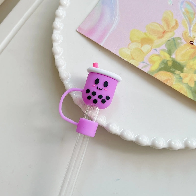 Adorable Cartoon Milk Tea Cup PVC Charm 1pc|Keychains & Charms