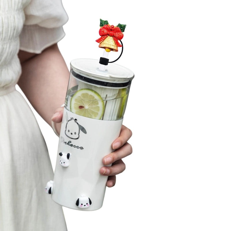 Multicolor Christmas Straw Caps Set 10 PCS | Drink Accessories & Barware