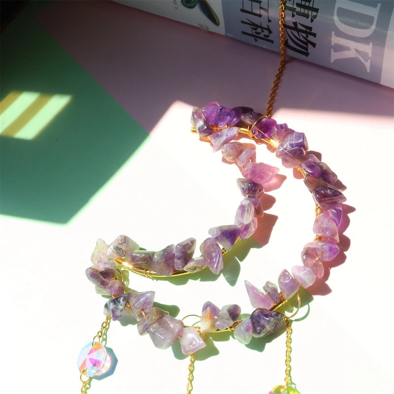 Elegant Moon Crystal Suncatcher Wind Chime for Home Decor|Home Decor & Accessories