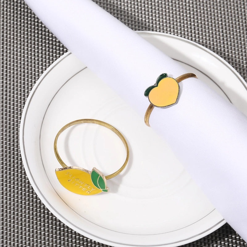 Cartoon Cherry Banana Alloy Napkin Ring for Casual Elegant Table Setting | Home Decor Tableware