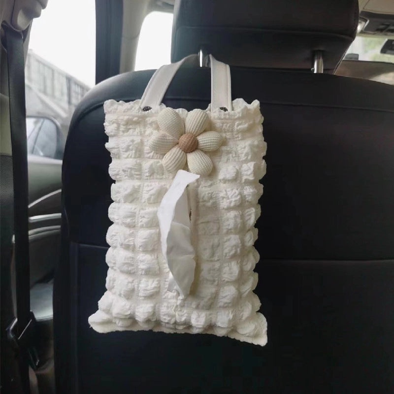 Portable Solid Color Bubble Fiber Tissue Holder|Home & Living Accessories