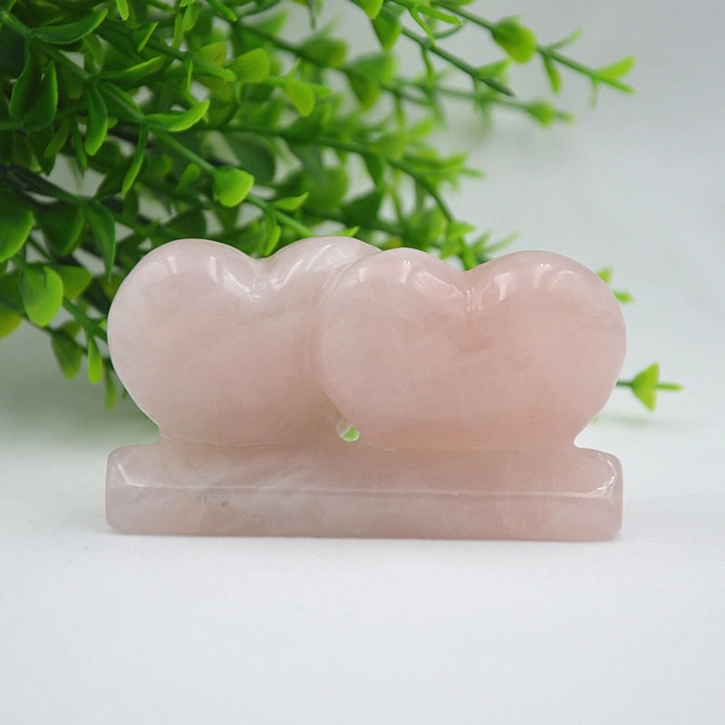 Rose Quartz Heart Gemstone Minimalist Ornament Artificial Decor|Home Decor