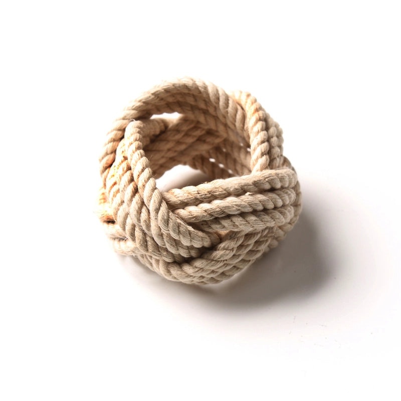 Natural Hemp Rope Napkin Rings - Set of 6 Casual Solid Color Holders | Home & Dining Table Accessories