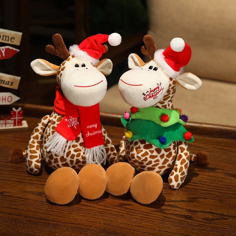 Christmas Elk Plush Toy Soft Cotton Stuffed Animal | Christmas Decor & Plush Toys