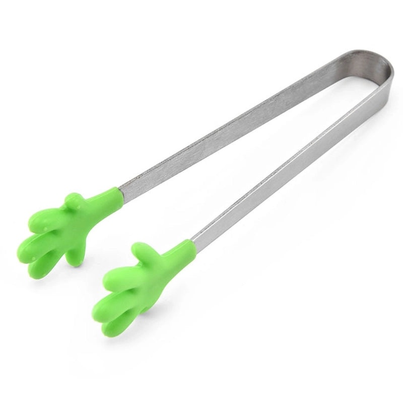 Silica Gel Food Tongs with 430 Stainless Steel Handle - Casual Solid Color Design | Kitchen Utensils