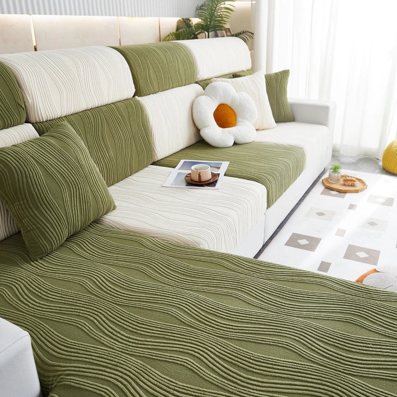 Four Seasons Universal Sofa Cover Anti-Slip Full Cover Jacquard Fleece Cat Scratch Resistant Cushion Cover|Home Decor & Furniture