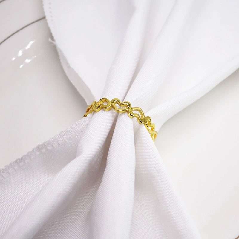 Elegant Red Heart Alloy Napkin Ring for Valentine's Day | Dining & Tabletop Accessories