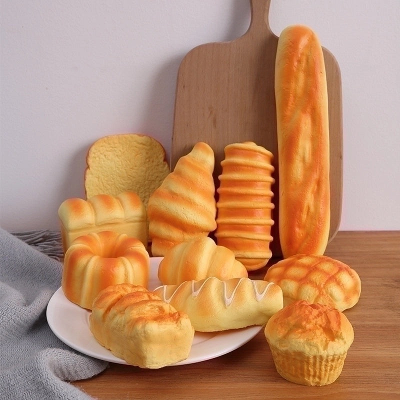Play House Replica Bread Step-down Squeezing Toy Stress Relief Fake Food Photo Props Shop Window Decor|Home Decor & Props