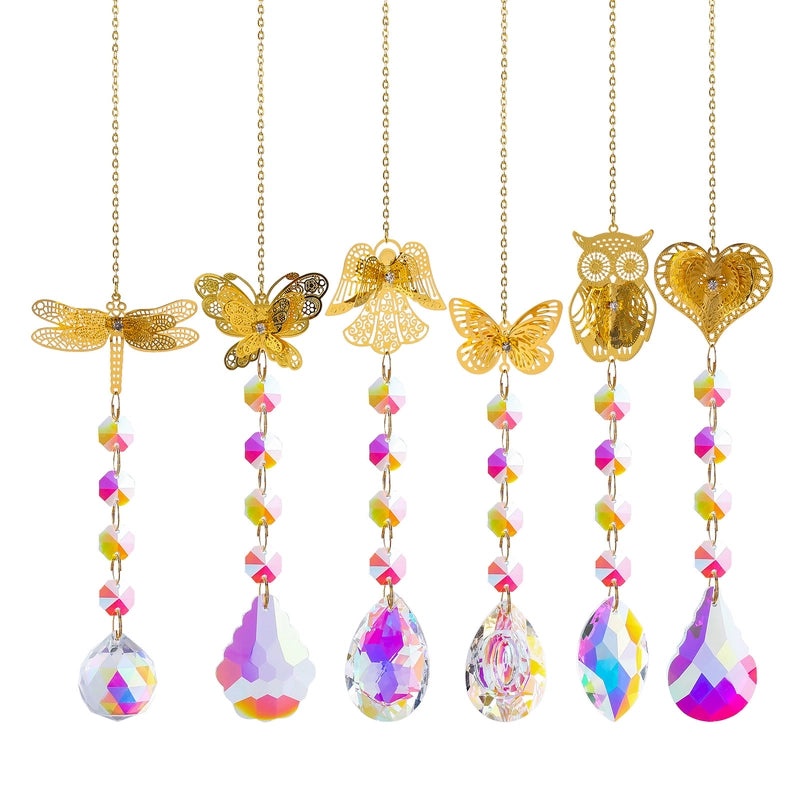Crystal Owl Dragonfly Butterfly Suncatcher Wind Chime Modern & Classic Wall Art|Home Decor