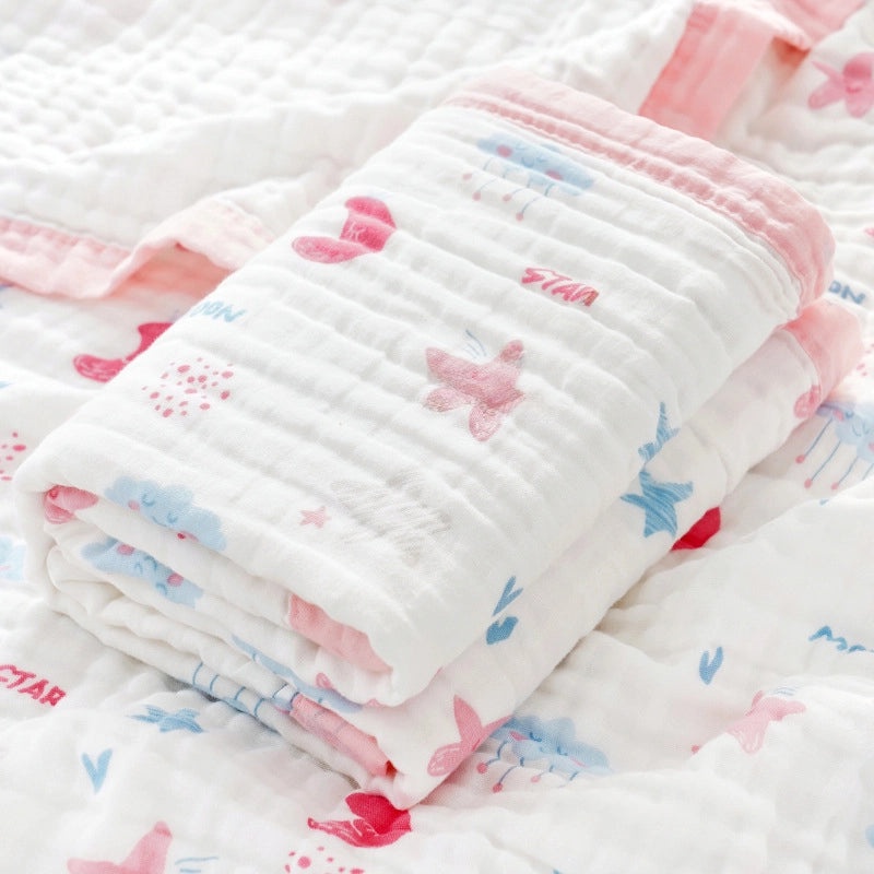 Soft Baby Bath Towel | Newborn Six-layer Gauze Cotton Absorbent Bath Quilt | Baby Care Essentials|婴儿用品