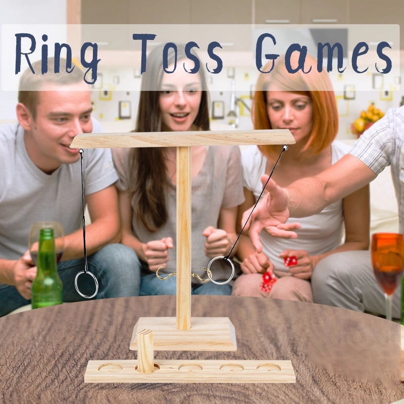 Wooden Ring Toss Game for Two Players | Outdoor & Indoor Table Games