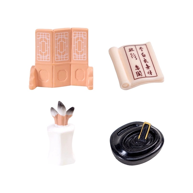 Micro Landscape Miniature Poetry Book Doll with Li Bai Theme | DIY Garden Decoration Accessories | Mini Ancient Style Ornaments | Home Decor | Mi