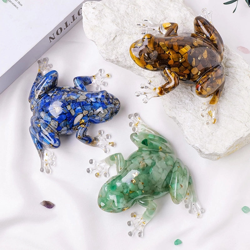Hip-Hop Style Crystal Frog Figurine Decorative Artificial Ornament|Home Decor & Accessories