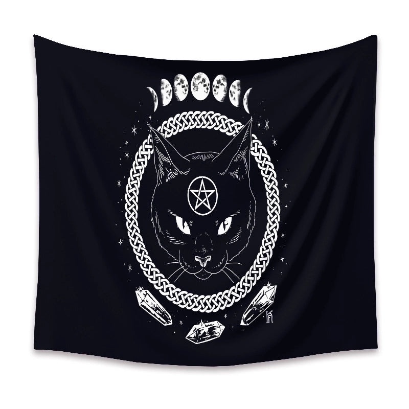 Black Cat Wall Tapestry for Home Decor | Home Decor & Wall Art