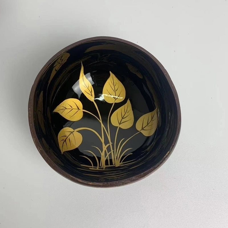 Natural Coconut Shell Charcoal Tableware Plate | Eco-Friendly Dining Accessories