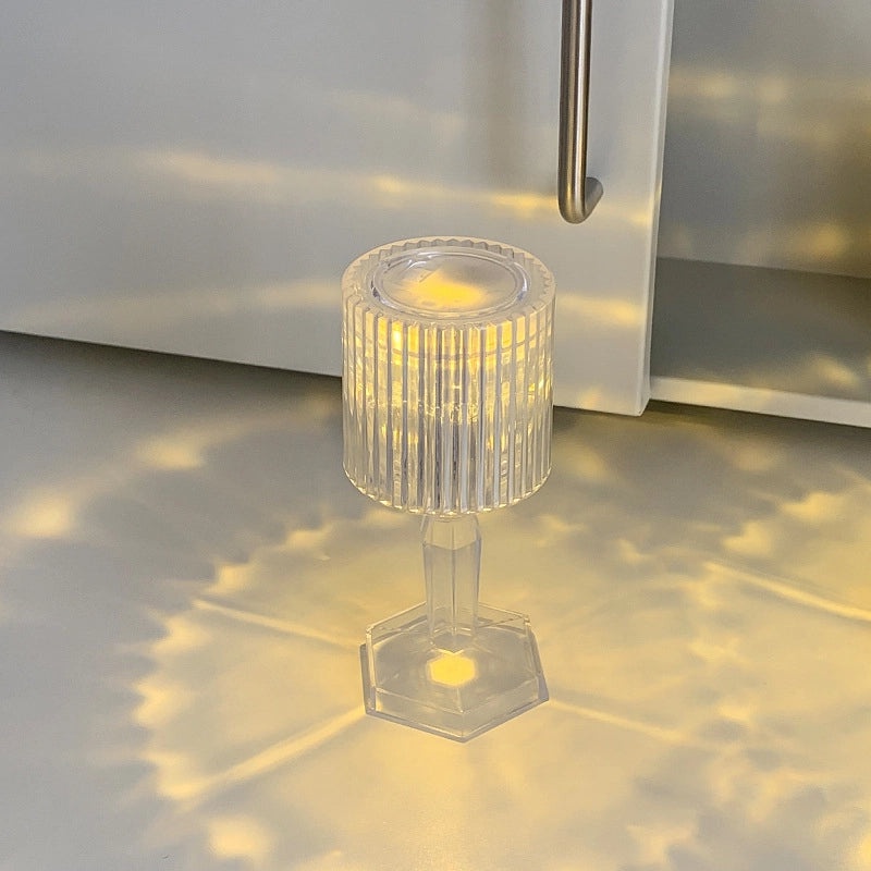 Hexagonal LED Crystal Desk Lamp Small Night Light Creative Bedside Bedroom Lamp Atmosphere Gift for Girlfriend|Home Decor & Lighting