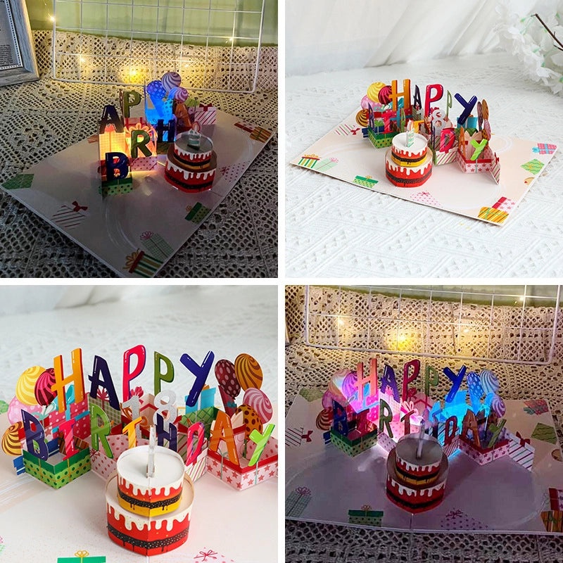 Birthday Cute Letter Cake Paper Party Greeting Card Invitation Card 1 Piece | Party Supplies