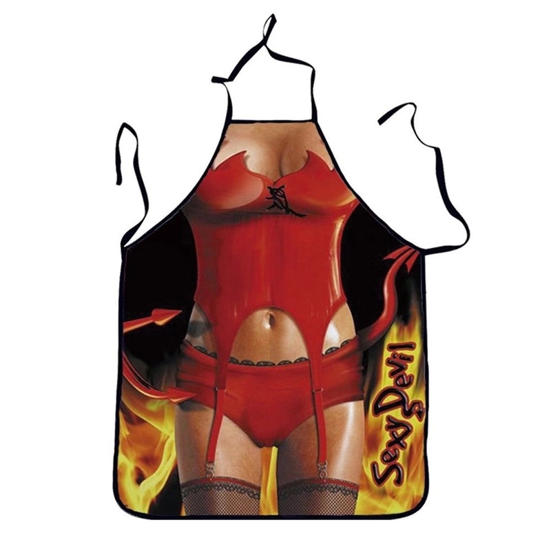 Stylish Cartoon Linen Apron for Kitchen Cooking|Kitchen & Dining