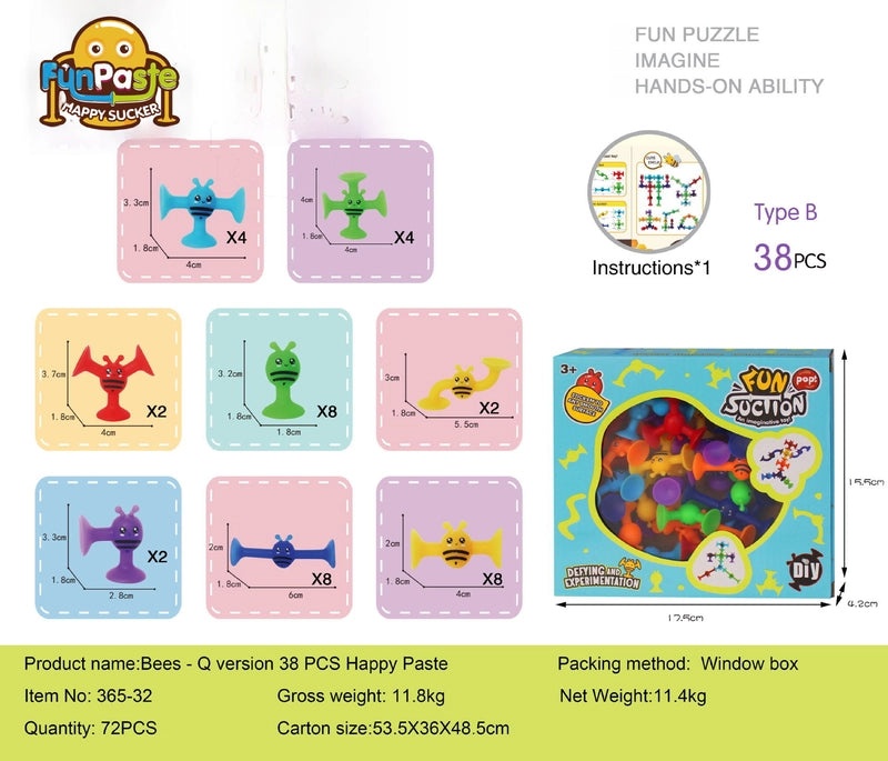 Creative Bee Sucker Soft Building Blocks with Music Suction Educational Kids Toy|Educational Toys