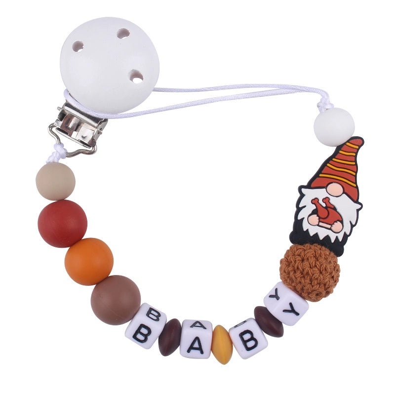 Christmas Baby Accessories Cute Santa Claus Silicone Beech Wood Teether | Baby Teethers & Pacifiers